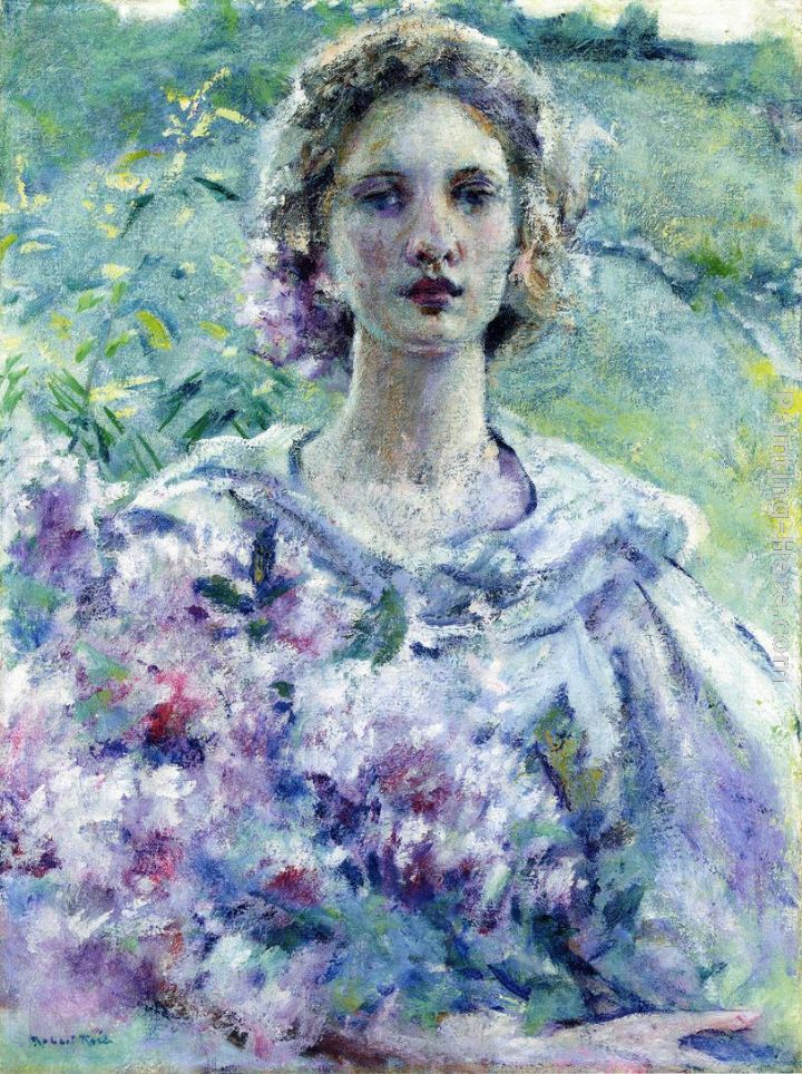 Girl with Flowers painting - Robert Reid Girl with Flowers art painting